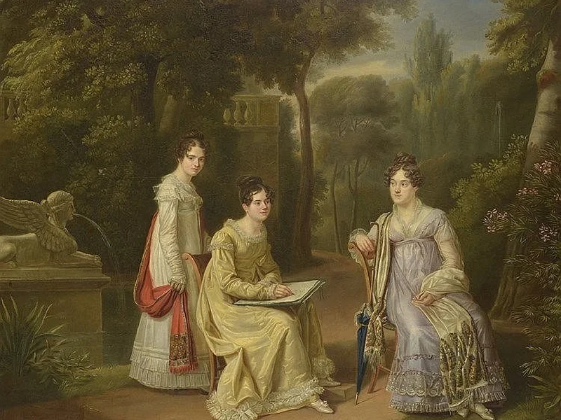 1776-Jean-Baptiste Borély - Giovane artista in un parco